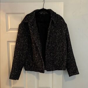 Zara Black Textured Blazer
